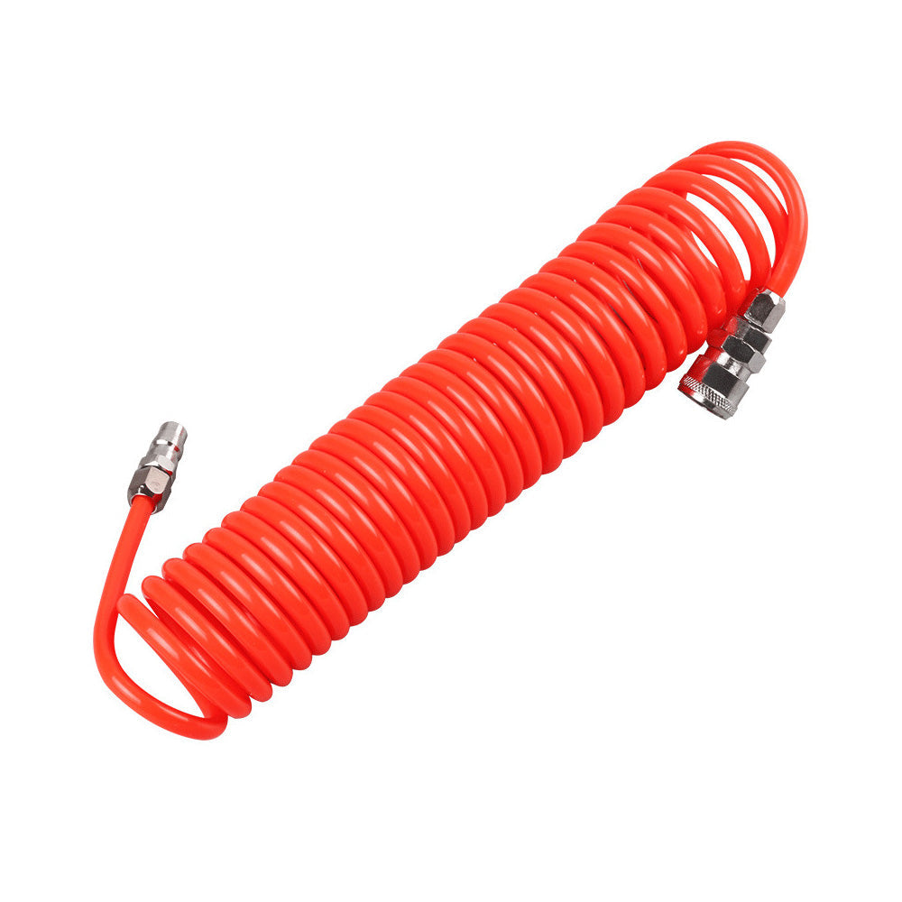 6m Coil Air Compressor Hose Recoil Hose 5mm x 8mm PU with Nitto Style Fittings.