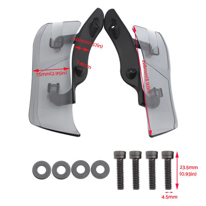 Adjustable Upper Fairing Side Wind Air Deflector Suitable For Harley Road Glide.