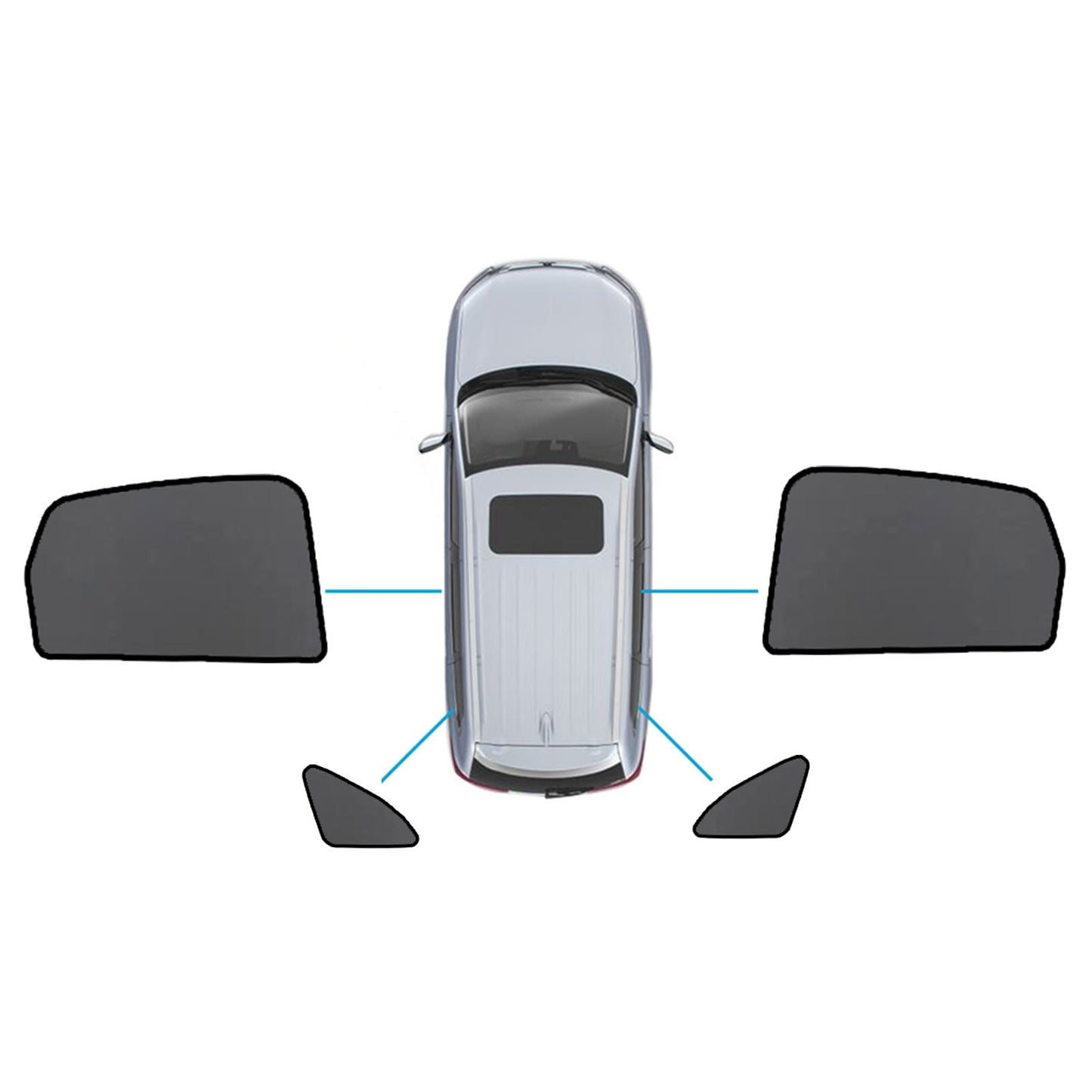 Magnetic Mesh Sun Blind Shades Suitable for Audi Q5 8R 2009–2016 On Front Rear.
