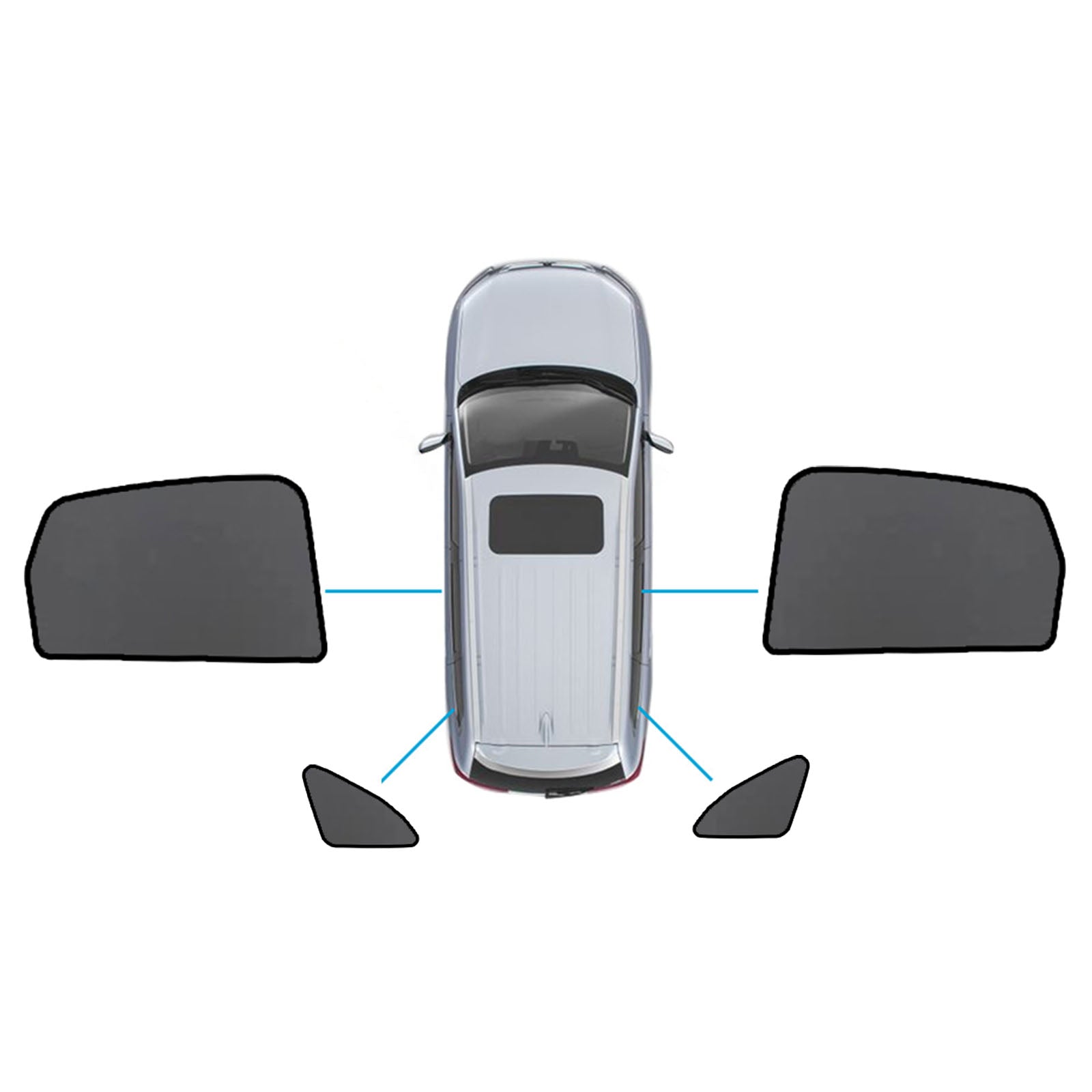 Magnetic Mesh Sun Blind Shades Suitable for Audi Q5 8R 2009–2016 On Front Rear.