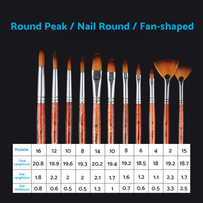 25 Pcs Artist Paint Brushes Watercolour Acrylic Oil Painting Brush With Case Set.