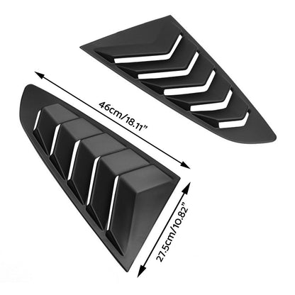 2x Side Window Louvers Sun Shade Cover Suitable For Ford Mustang 2015-2022.