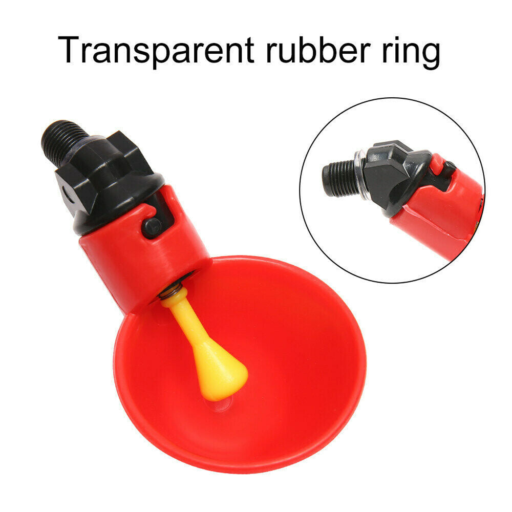 20x Poultry Chicken Automatic Drinker Cup Waterer Chook Bird Water Feeder Set.