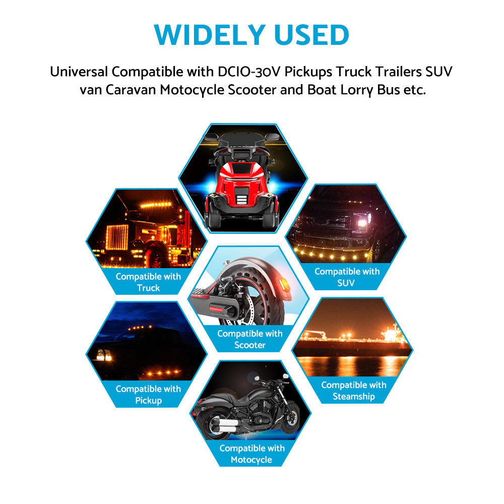 34LED Rear Stop Brake Flowing Turn Signal Tail Lights Suitable For Trailer & Truck