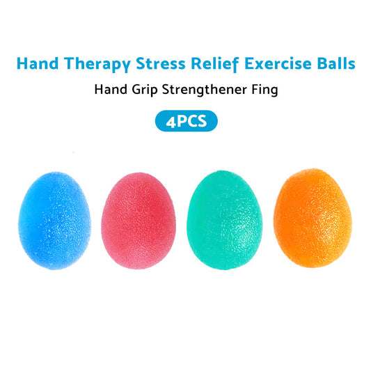 Hand Therapy Stress Relief Exercise Balls Set 4x Suitable For Hand Grip Strengthening and Finger Rehabilitation.