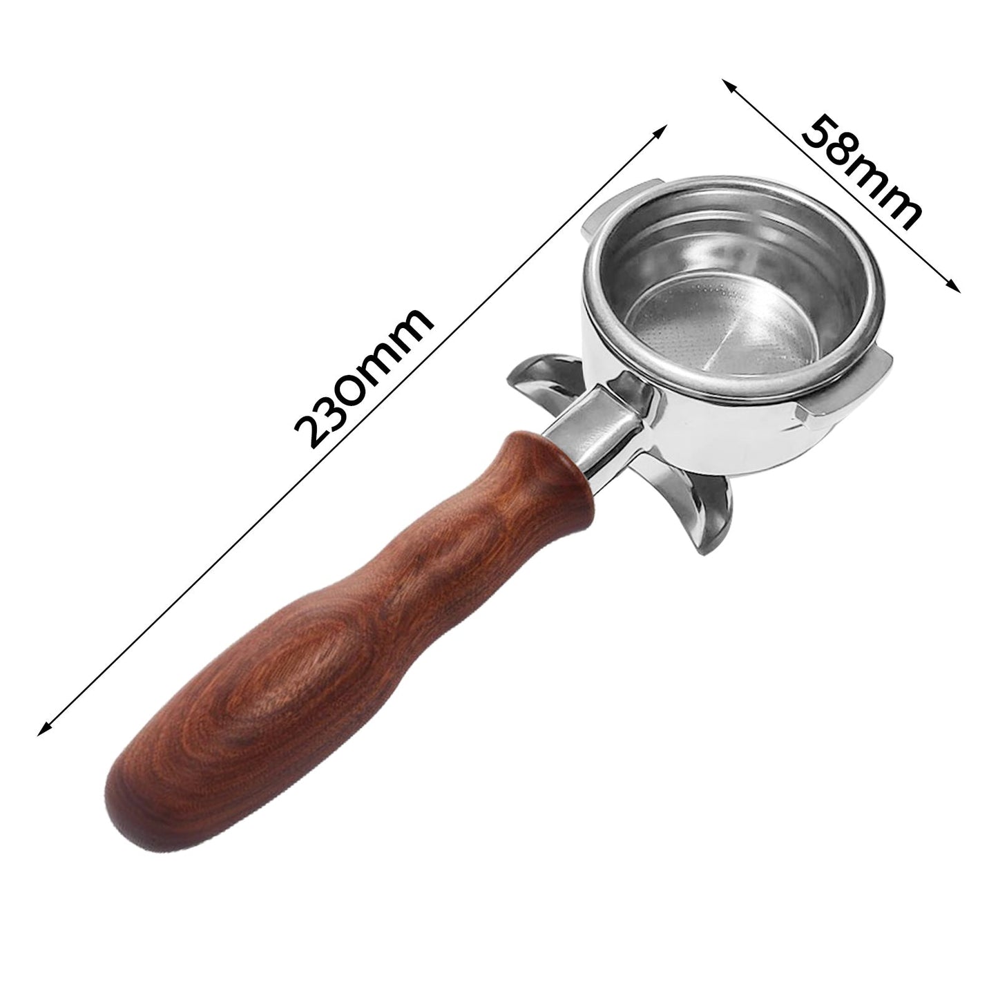 58mm Portafilter Suitable For La Marzocco 2 Spout Filter Basket Wood Handle.