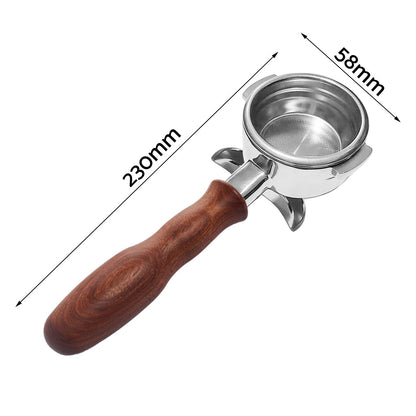58mm Portafilter Suitable For La Marzocco 2 Spout Filter Basket Wood Handle.