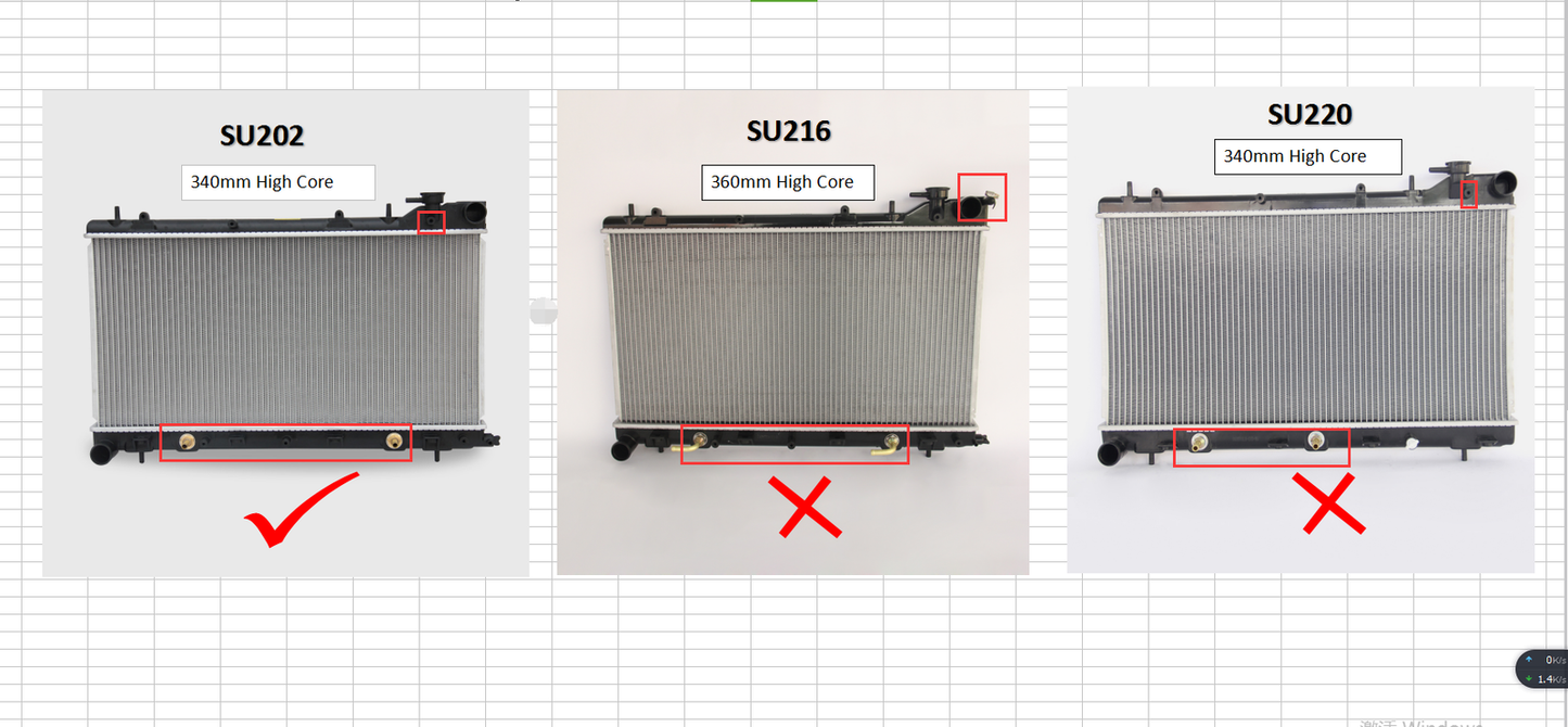 RADIATOR FIT SUBARU FORESTER IMPREZA WRX EJ20 2. 0L Non Turbo AT MT 97-02.