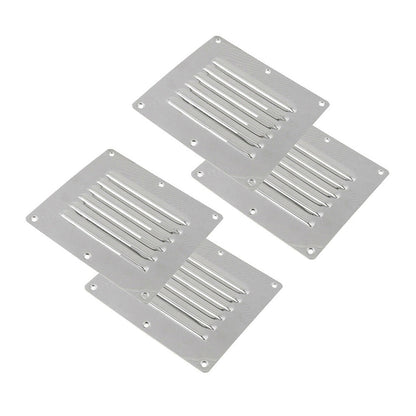4x Stainless Steel Rectangular Air Vent Suitable For Caravan, Boat, Wall & Home