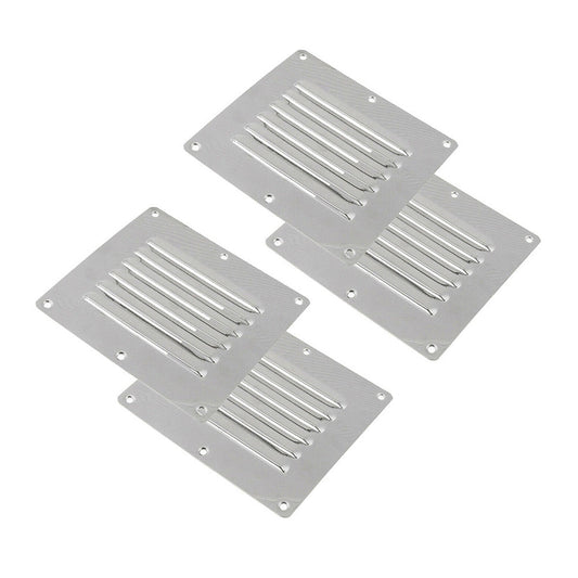 4x Stainless Steel Rectangular Air Vent Suitable For Caravan, Boat, Wall & Home