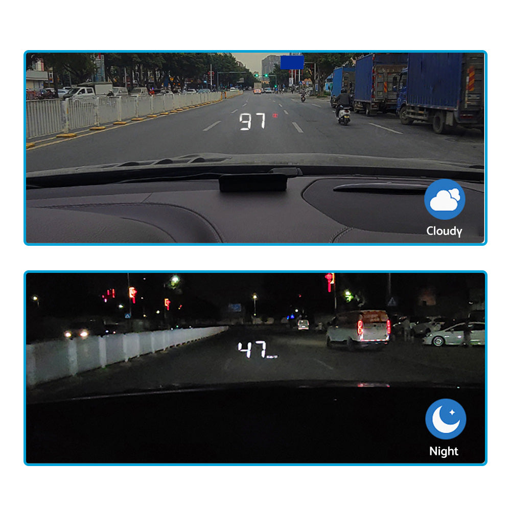 Universal Car Head-Up Display GPS Digital Speedometer with Speed Warning OBD2