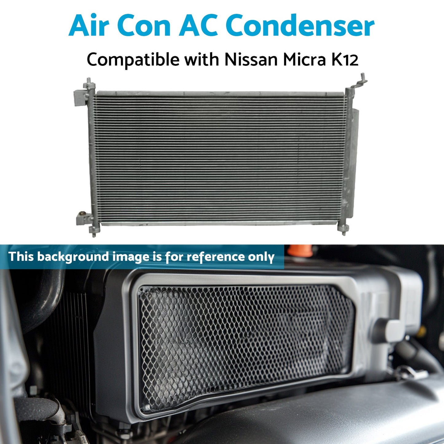 Air Conditioning (AC) Condenser Suitable For Nissan Micra K12 2007-2010 650mm x 16mm