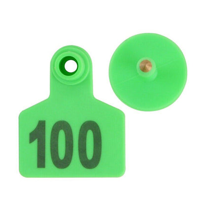 Small Plastic Livestock Ear Tags 5x4cm Numbered 100x Suitable For Sheep Cows Pigs Cattle