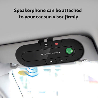Bluetooth Handsfree Speaker MP3 Player With Sun Visor Clip & Car Charger Suitable For Universal Cars