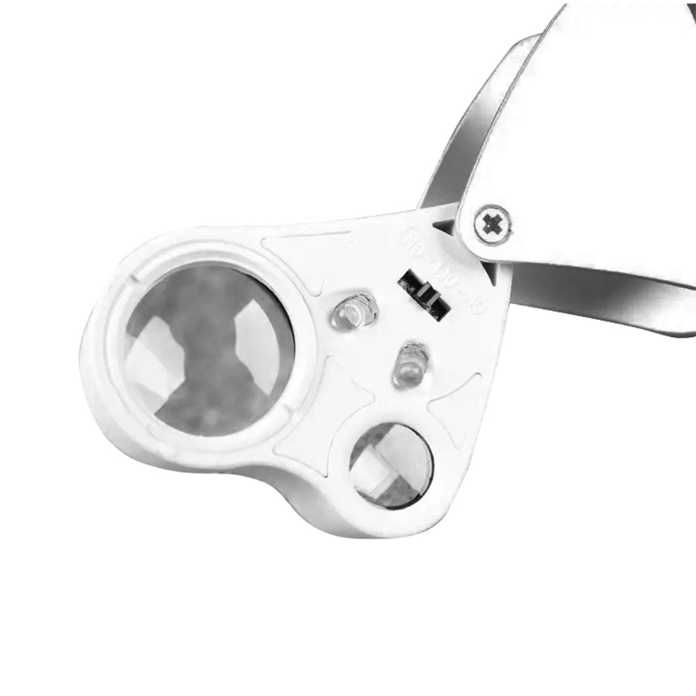 Jewelry Loupe Magnifier 30X 60X With LED Light 2 Lens Illuminated Loupe