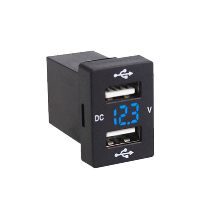 DUAL USB CHARGER + VOLT METER - Suitable For Toyota Hilux Prado BLUE LED 12v 4.2A