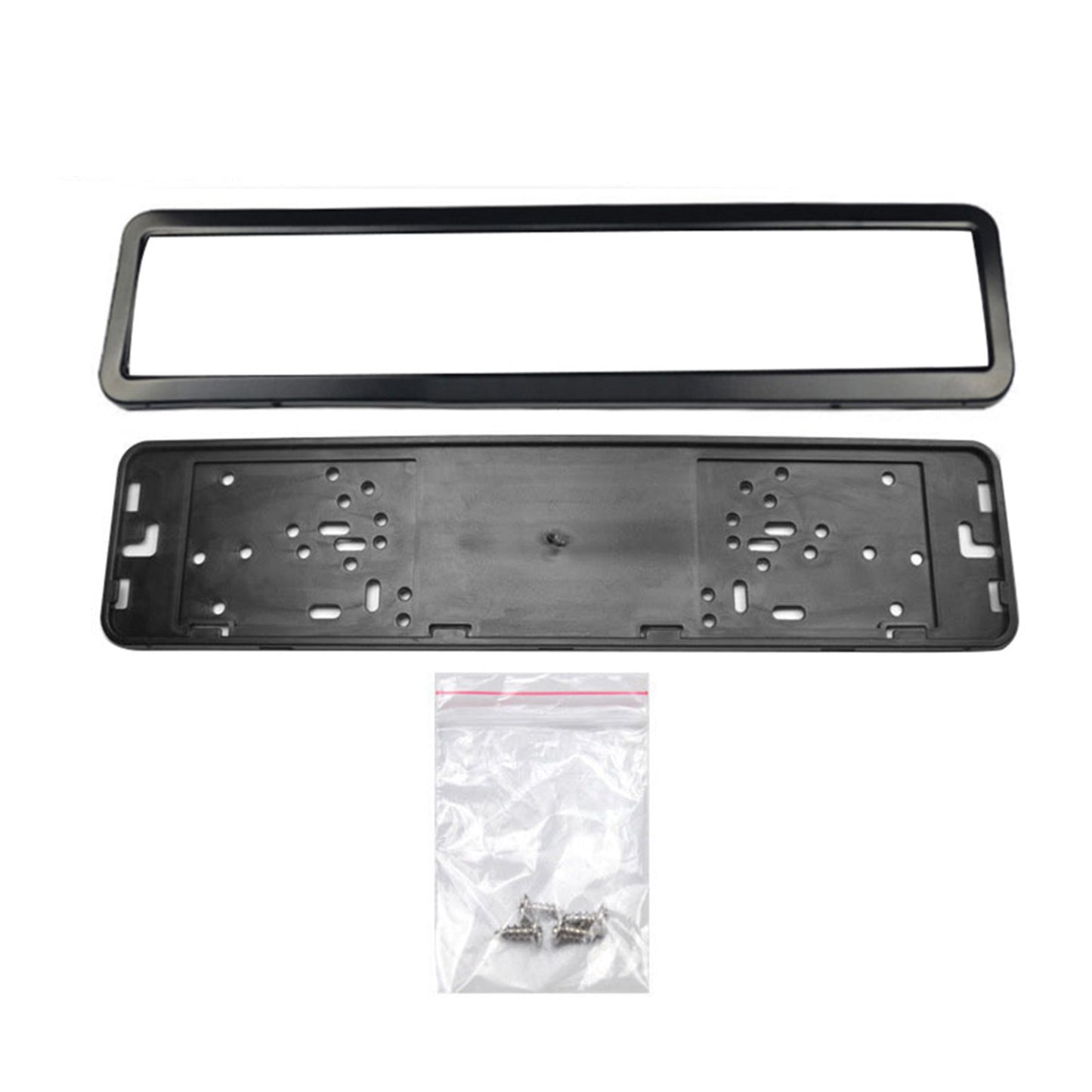 2x European License Plate Cover Frame Holder with Mounting Bracket Suitable For Standard Plates