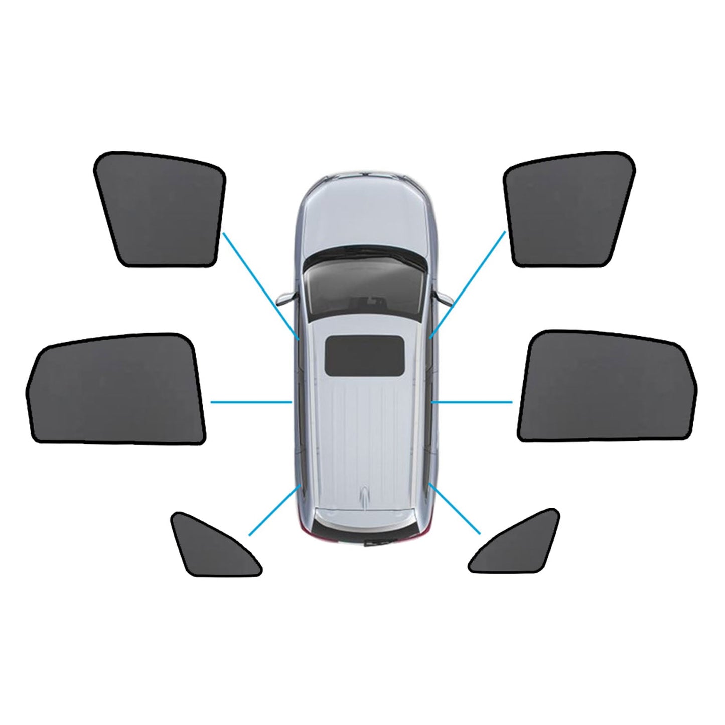 Magnetic Mesh Sun Blind Shades Suitable for Audi Q5 8R 2009–2016 On Front Rear.