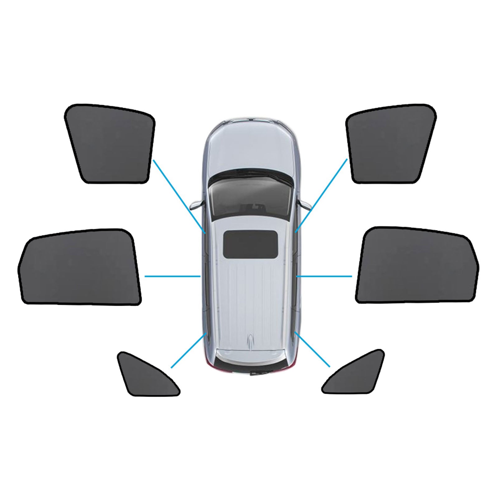 Magnetic Mesh Sun Blind Shades Suitable for Audi Q5 8R 2009–2016 On Front Rear.