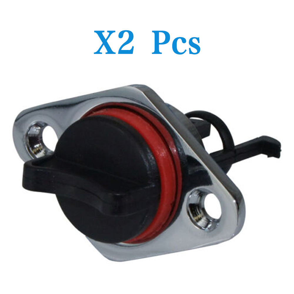 2 x Boat Bungs Chrome Base with plastic Bung Coarse Thread Transom Bung Complete