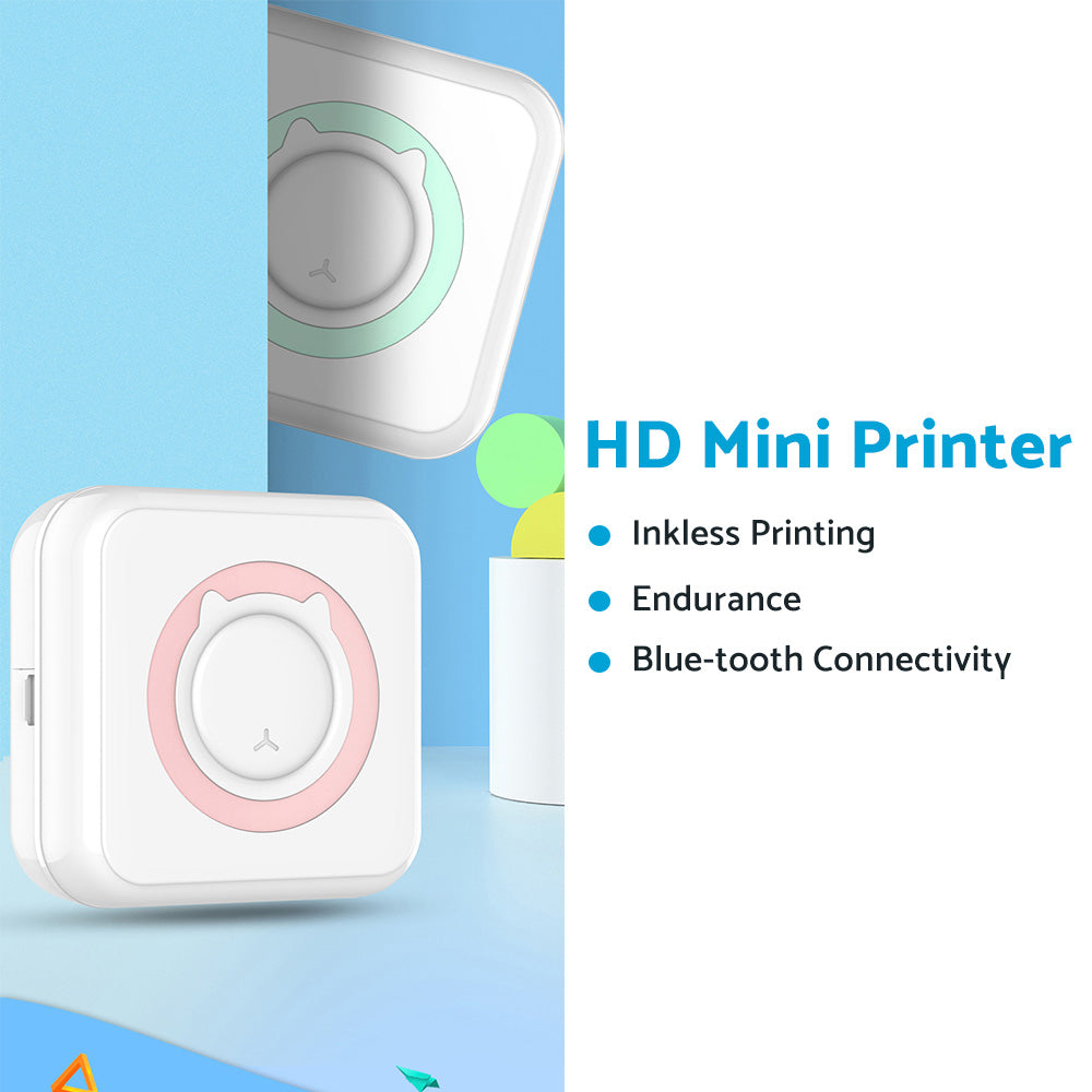 Mini Pocket Thermal Printer Suitable for Wireless Bluetooth Photo Paper Inkless