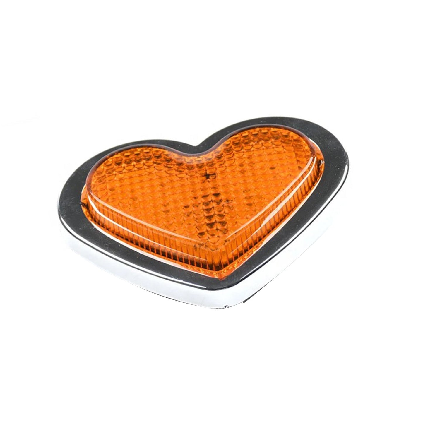 Heart Pair 12V LED Side Marker Indicators Clear Flash Amber.