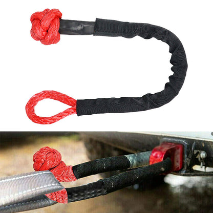 Recovery Pulley Kit Suitable For Winch Ropes 3/8 inch & 1/2 inch Soft Shackle Red & Black.