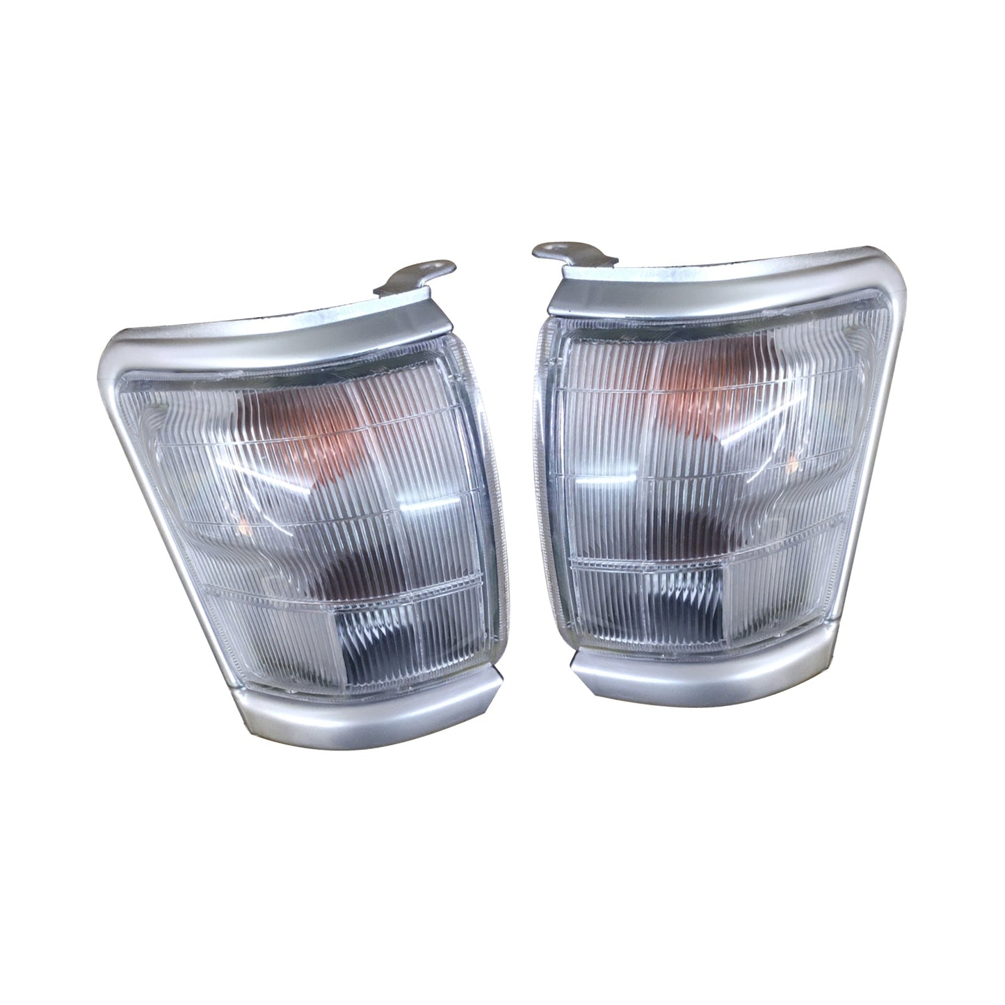 Pair Clear Corner Indicator Blinker Park Lights Suitable for 97-01 Toyota Hilux.