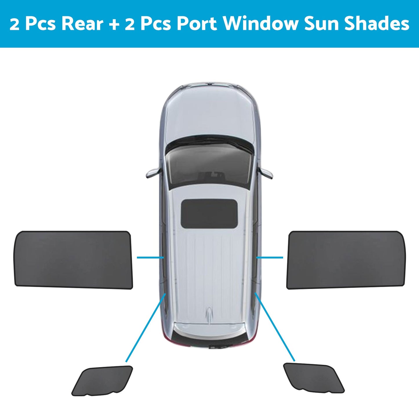 Front & Rear Port Window Magnetic Sun Shade Suitable For Kia Carnival KA4 2020-2023