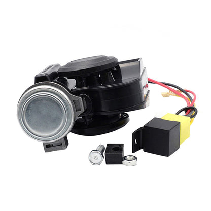 1x Nautilus Compact Motorcycle Air Horn Black 139dB 12V Loud.