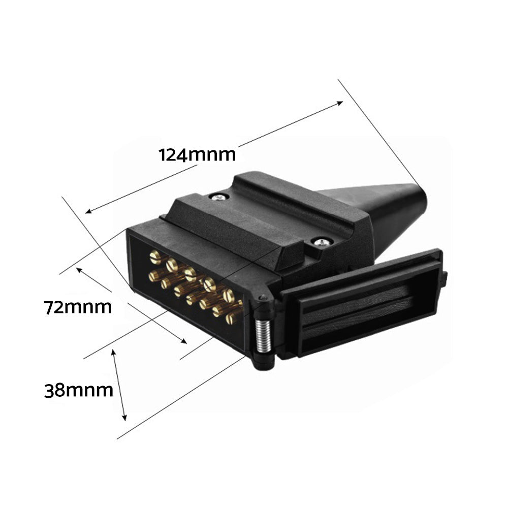 82171BL 12 Pin Flat Connector Plug Suitable For Trailer Caravan Boat Vehicle.