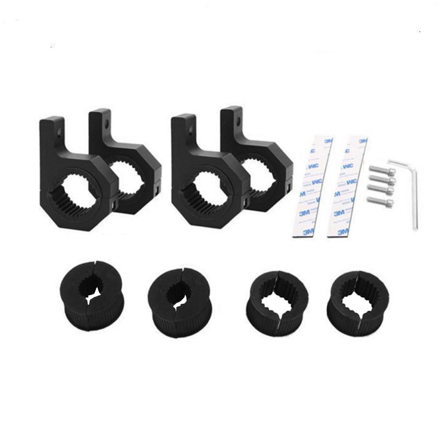 4x 19-32mm (1.2 Inch) Bullbar Pipe Mount Bracket Clamps Suitable For LED Work Light Bar 3 Set Insert.