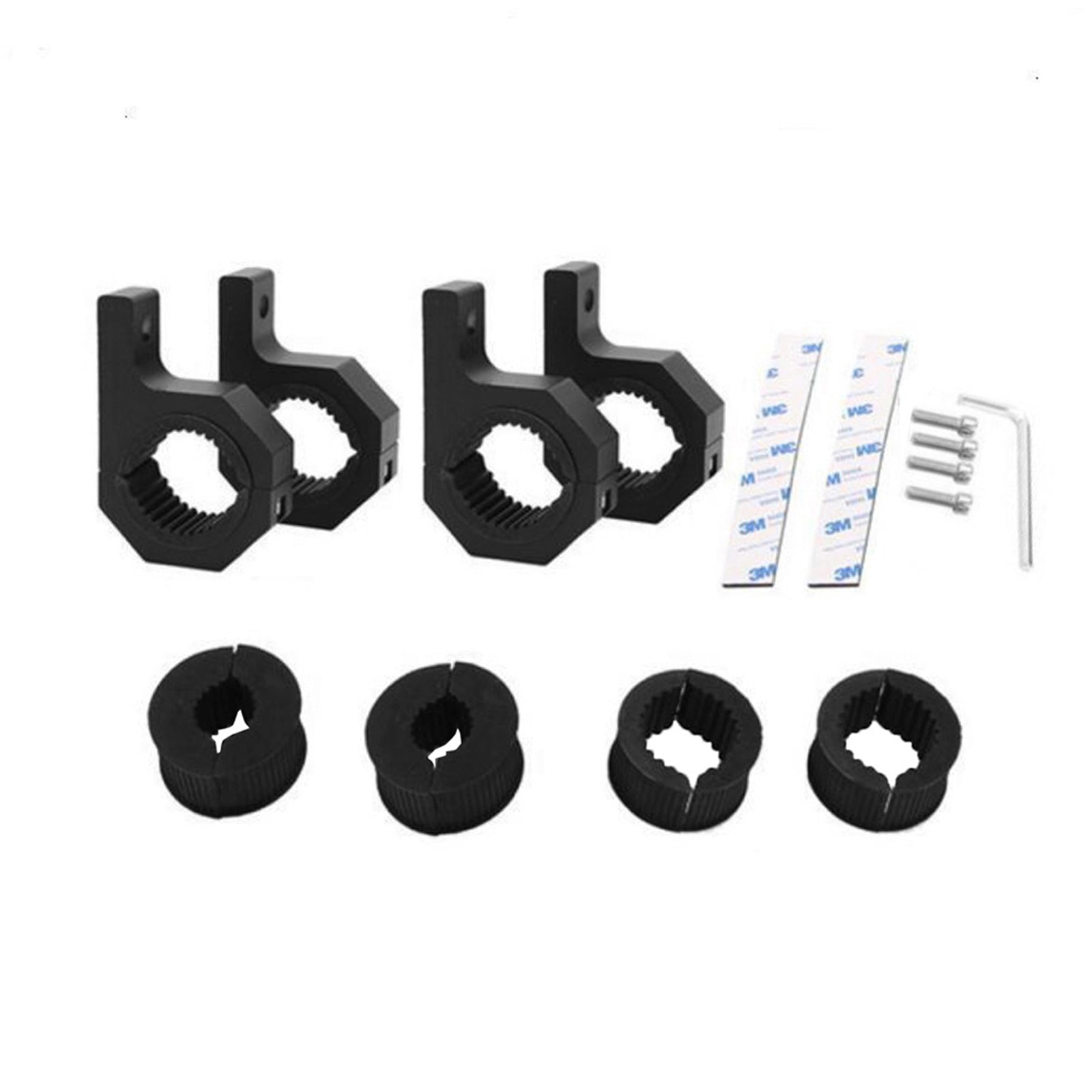 4x 19-32mm (1.2 Inch) Bullbar Pipe Mount Bracket Clamps Suitable For LED Work Light Bar 3 Set Insert.