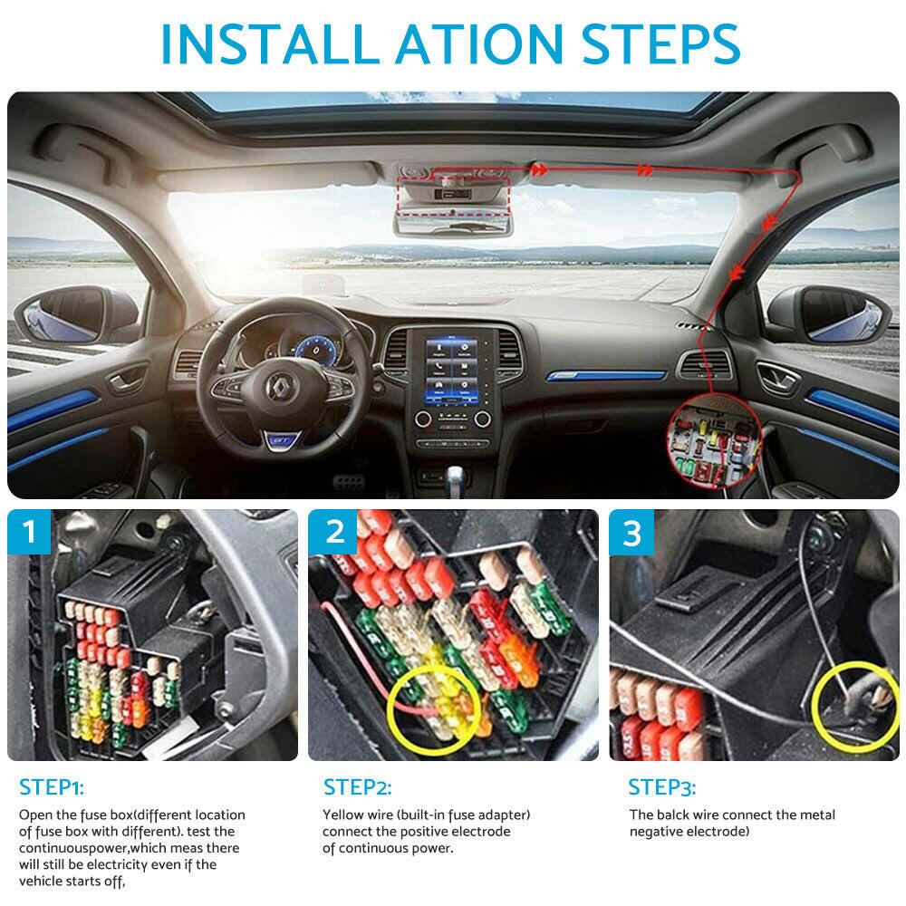 Hard Wire Kit Mini USB 5V/3.0A Suitable For Smart Dash Cams Uniden IGO CAM 85R.