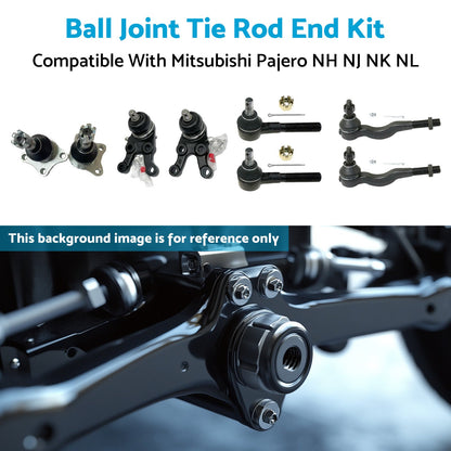 Ball Joint & Tie Rod End Kit Suitable For Mitsubishi Pajero NH/NJ/NK/NL 4WD 1991-2000
