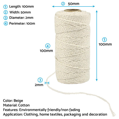 Cotton Twine Natural Jute Twine Packing Twines Bakers Twine Gift Wrapping Crafts.