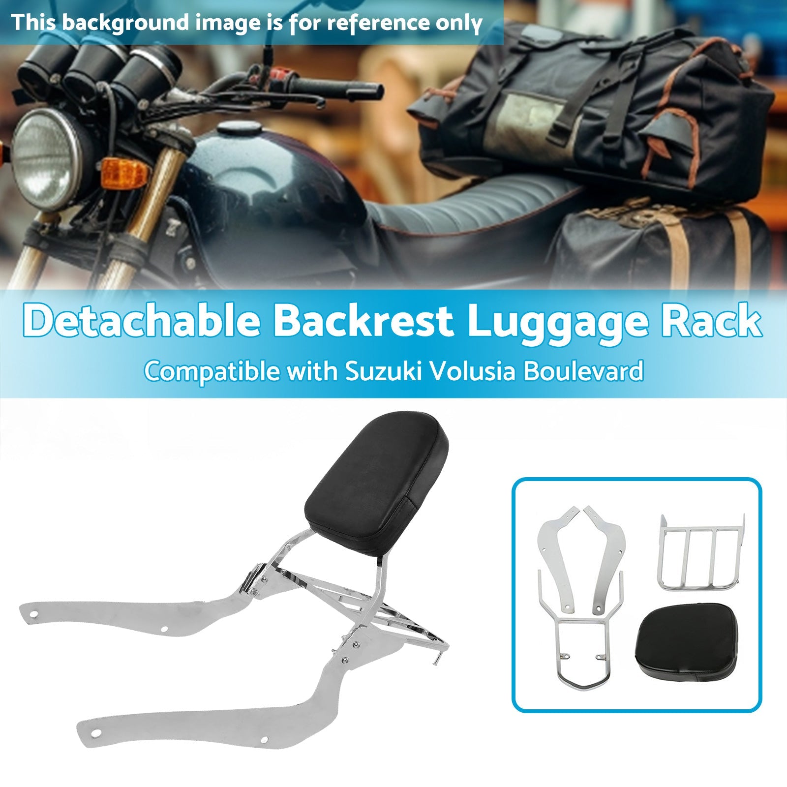 Backrest Sissy Bar W  Luggage Rack Suitable For Suzuki Boulevard C50 2005-2011.