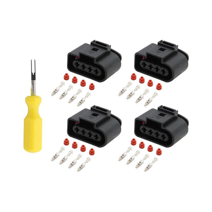 Ignition Coil Connector Repair Kit 4x 4-Way Female Suitable For Audi / VW 4B0973724