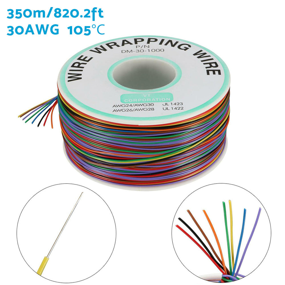 Wrapping Wire Tin Plated Copper Wire P or N DM-30-1000 30 AWG 250M Length 8 Colors.