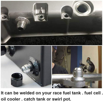 AN8 Male Aluminium Weld-On JIC Bungs x 2 Fitting -10AN JXSS032-10-A