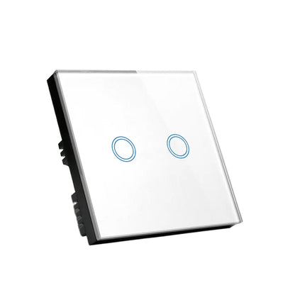 87x87mm LED Touch Wall Light Switch 2-Gang 1-Way Suitable for Home Office