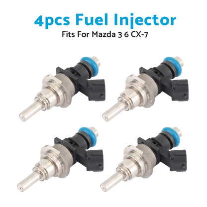 4x Fuel Injector Suitable For Mazda 3 BK / 6 / CX-7 L3 2.3L DOHC Turbo E7T20171.