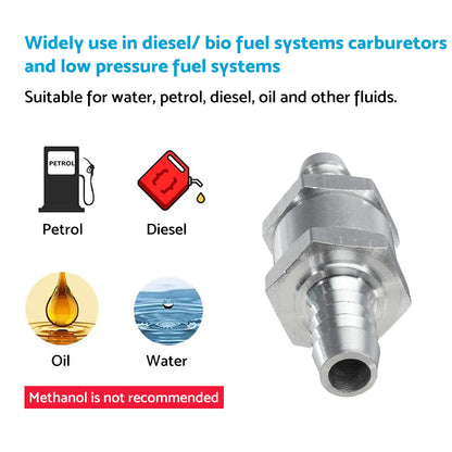 2x 3/8inch Inline Check Valve Suitable for Fuel Petrol Diesel Gas