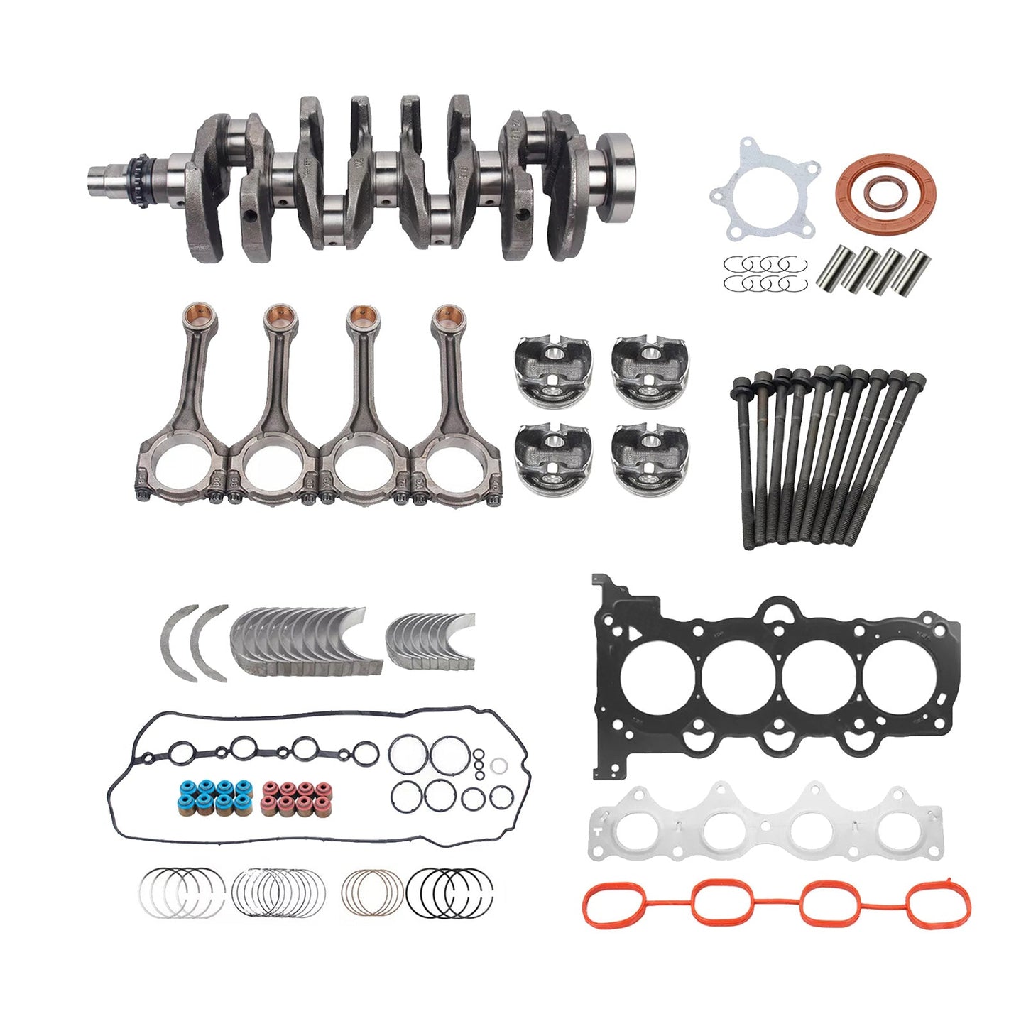 Crankshaft with Connecting Rods and Bearings Suitable For Hyundai / Kia G4FJ 1.6T