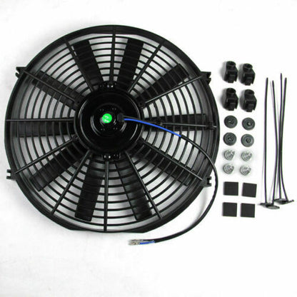 14 Inch 12V 90W Radiator Electric Cooling Thermo Fan With Mounting Kit Suitable For Universal