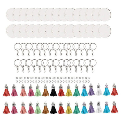 Bulk Keychain Ornament Set 150PCS Sublimation Blank Keychains Suitable for Craft