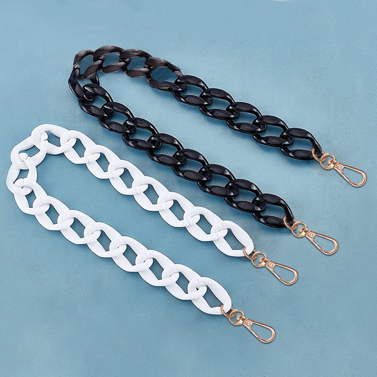 2PCS Resin Purse Chain Handle Acrylic Bag Strap Detachable Purse Clutches Handle.
