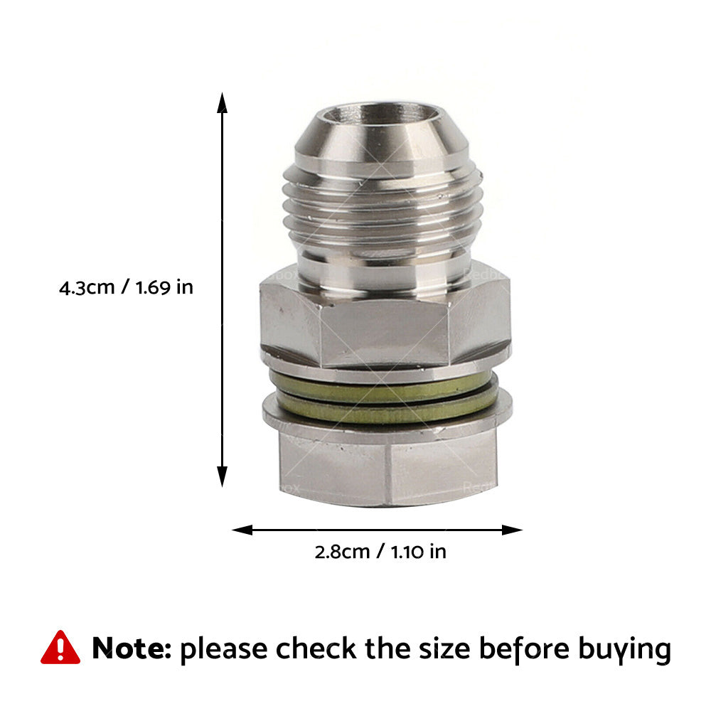 Turbo Oil Pan Sump Return Drain Adapter 315-04301-010 Fitting 10AN to M18x1. 5.