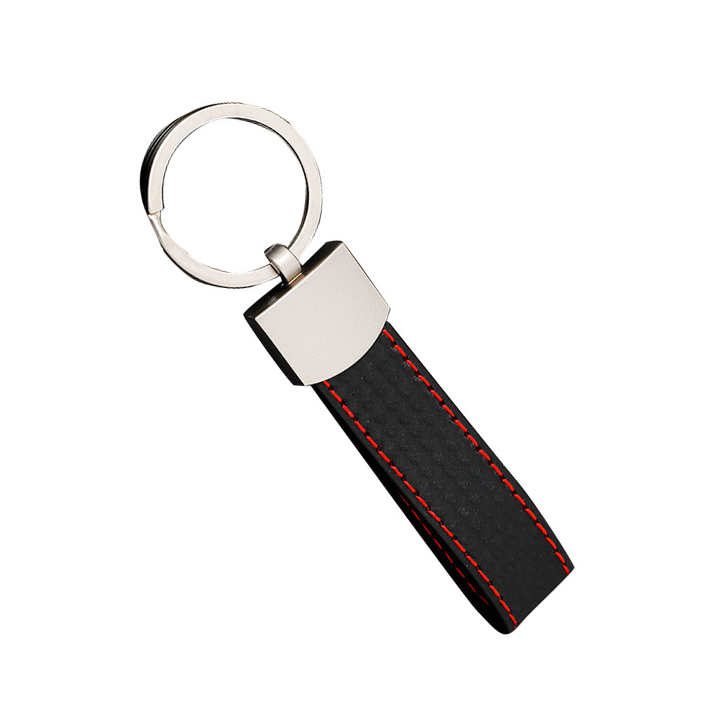 Black Key Ring Keychain With Metal & PU Leather Suitable for Universal Use