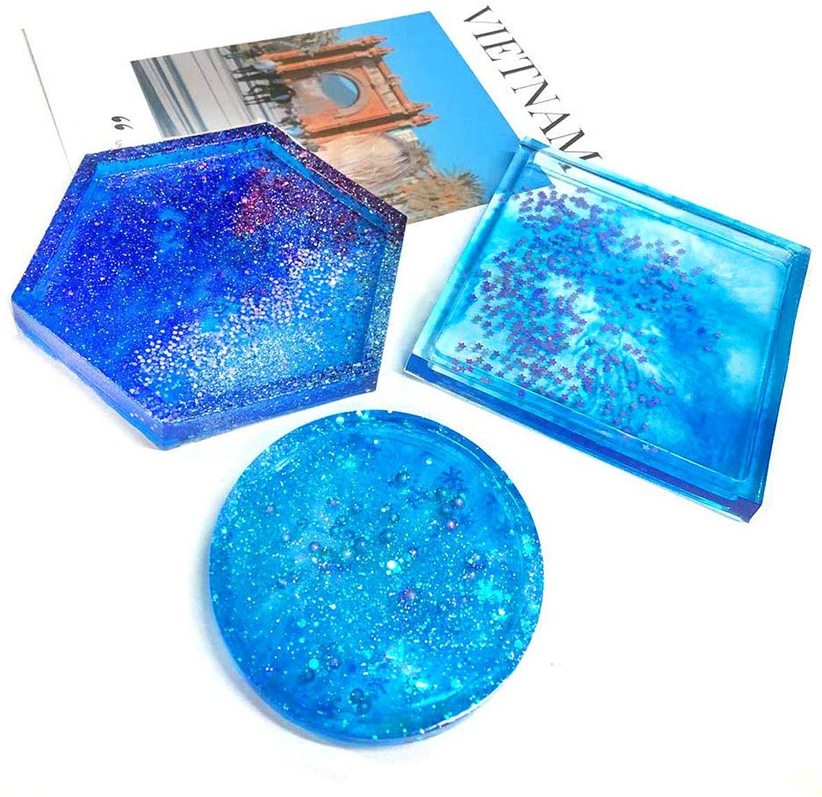 6x Coaster Resin Silicone Mold Suitable For Jewelry & Agate Making Craft Tool